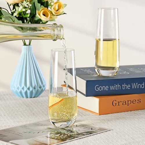 Champagne Glasses, Stemless Champagne Flutes Set of 8OZ Champagne Flutes, 2