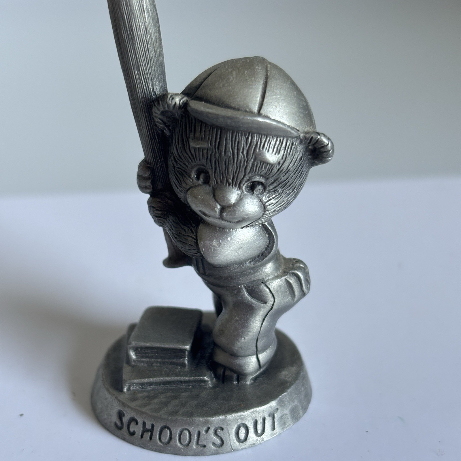 Vintage Avon RJ Pewter Teddy Bear School Days Figurines Set of 4 1983-1984