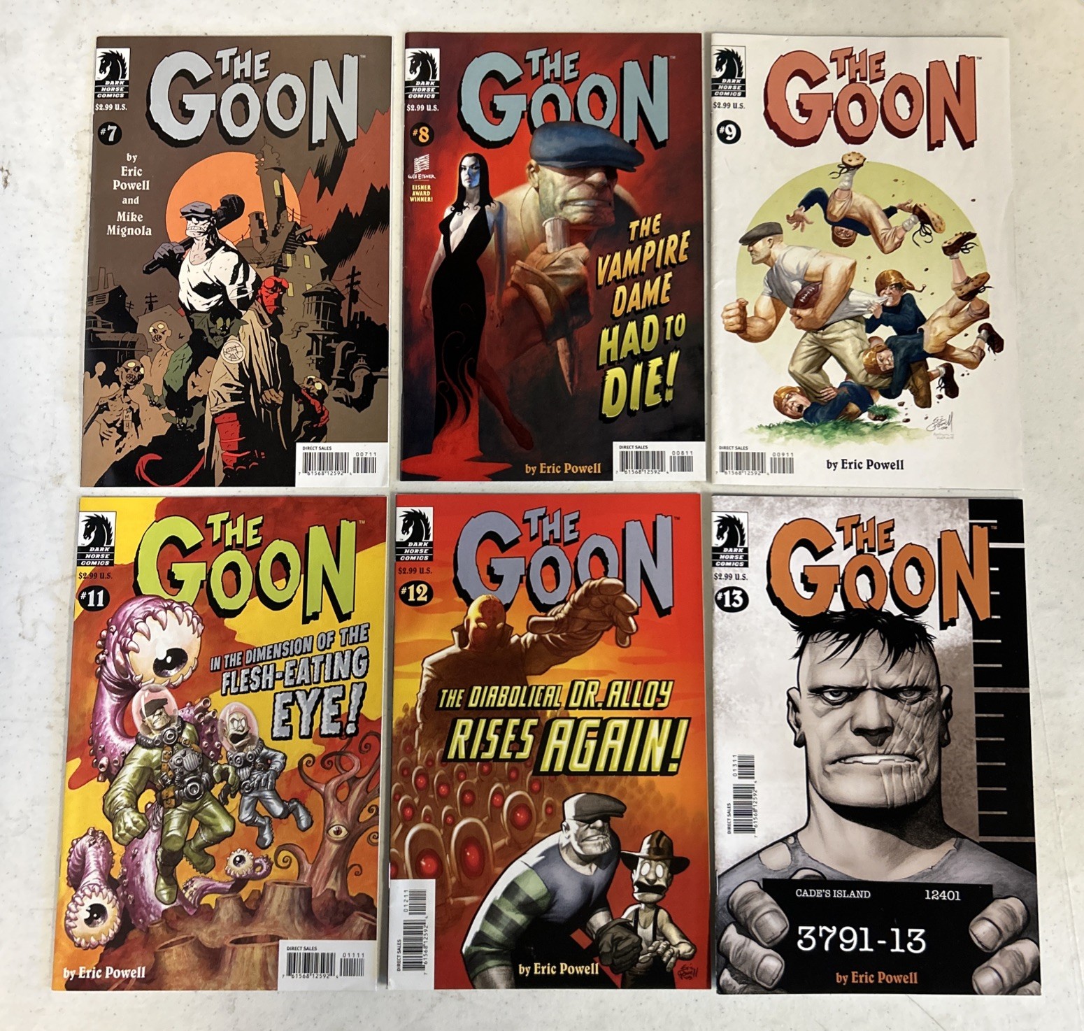 The Goon #7, 8, 9, 11, 12 & 13 Lot of 6 Dark Horse Comics 2004 Mid-Grade Hellboy