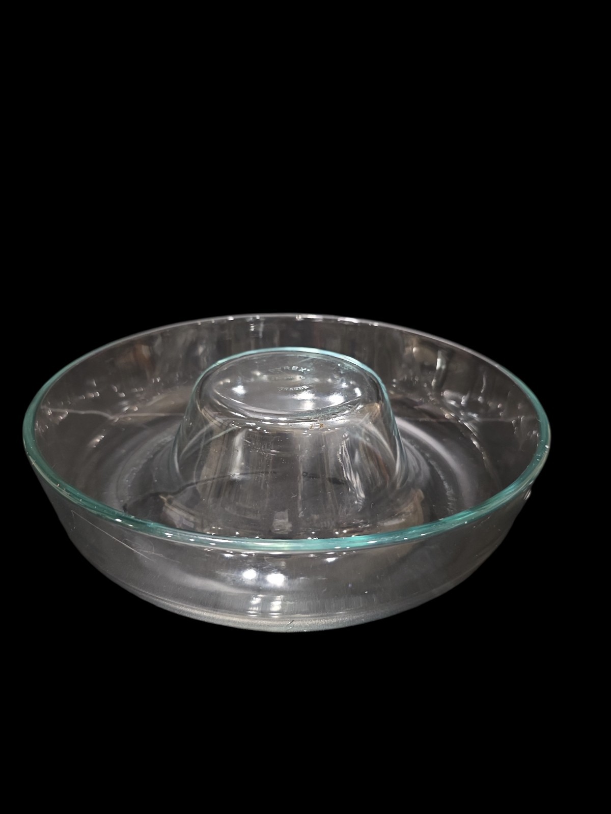 Vtg PYREX Clear Glass Bundt Cake Jello Mold Dish 10″ Round France Heavy 25cm