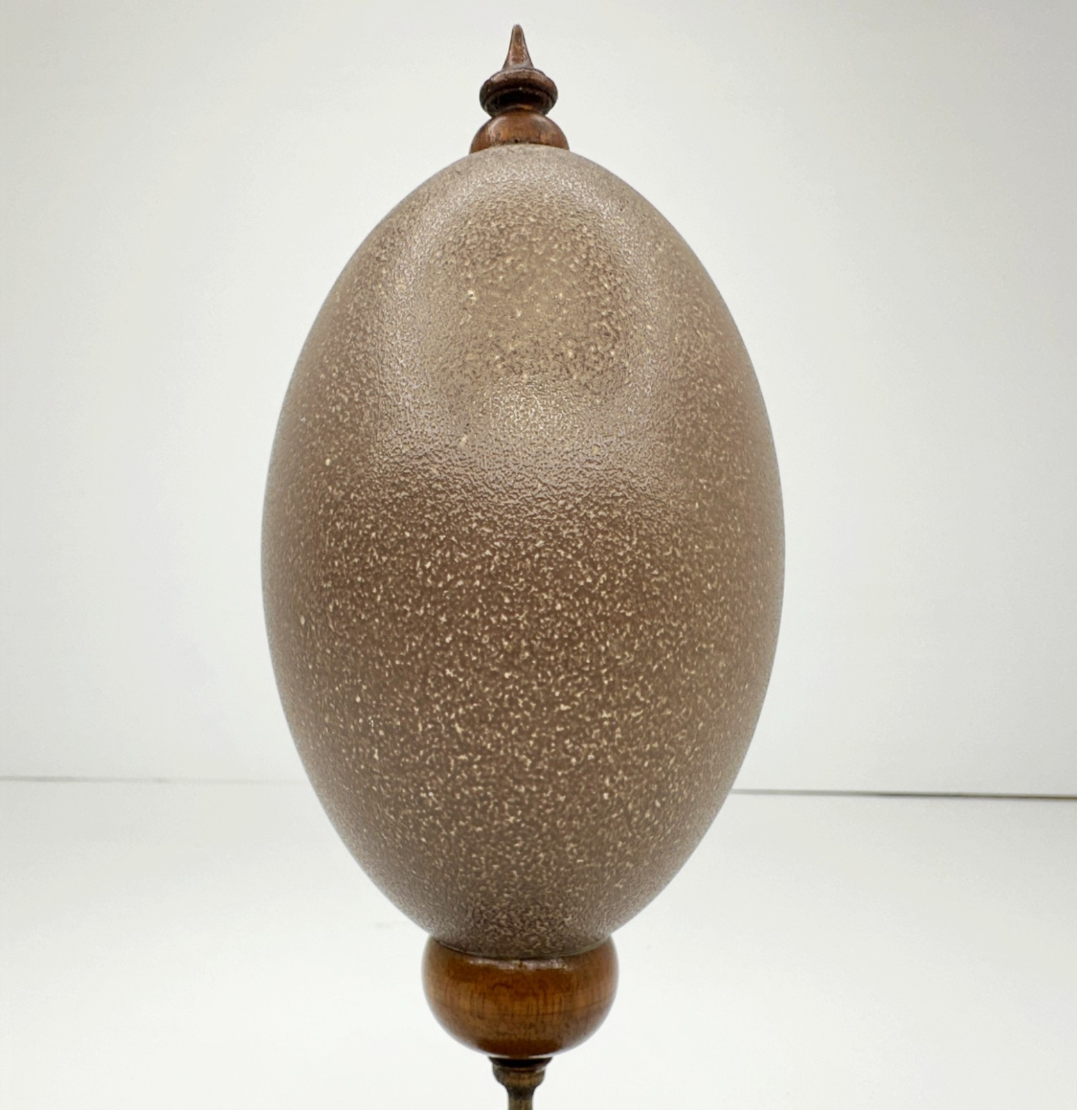 Antique Australian Hand Carved Emu Egg Kangaroo Lyrebird Wood Stand c.1910-1930