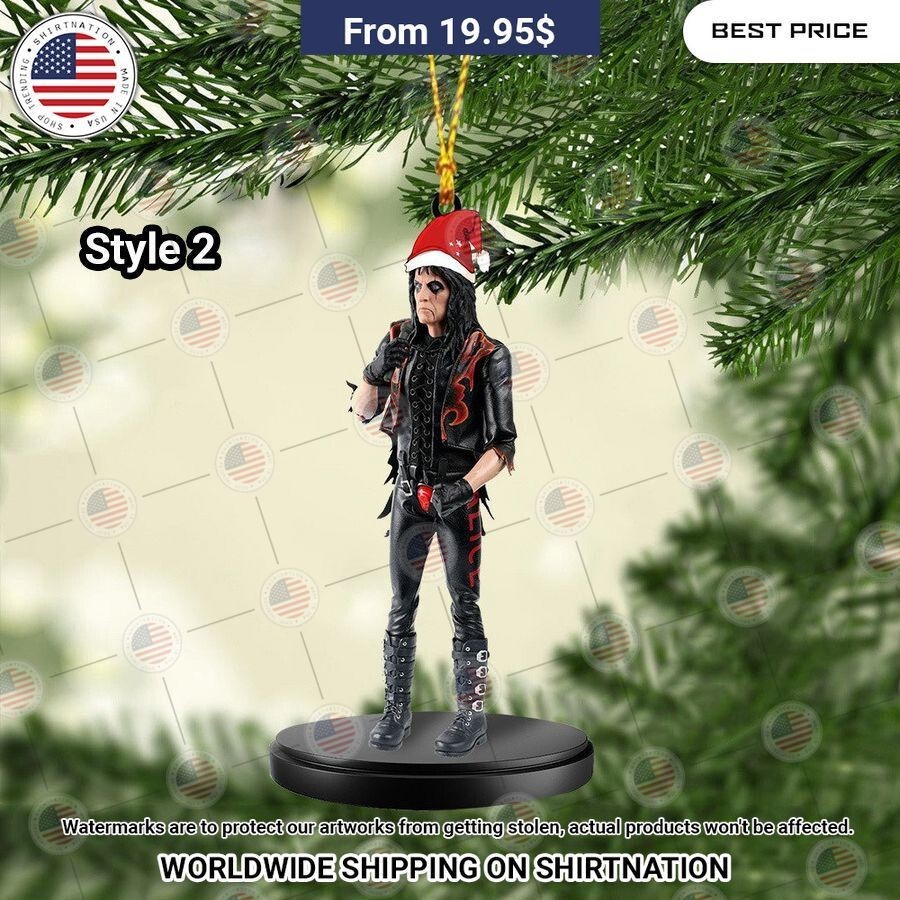 NEW Alice Cooper Christmas Ornament Acrylic 3.5 inch x 3.5, Stocking Stuffer