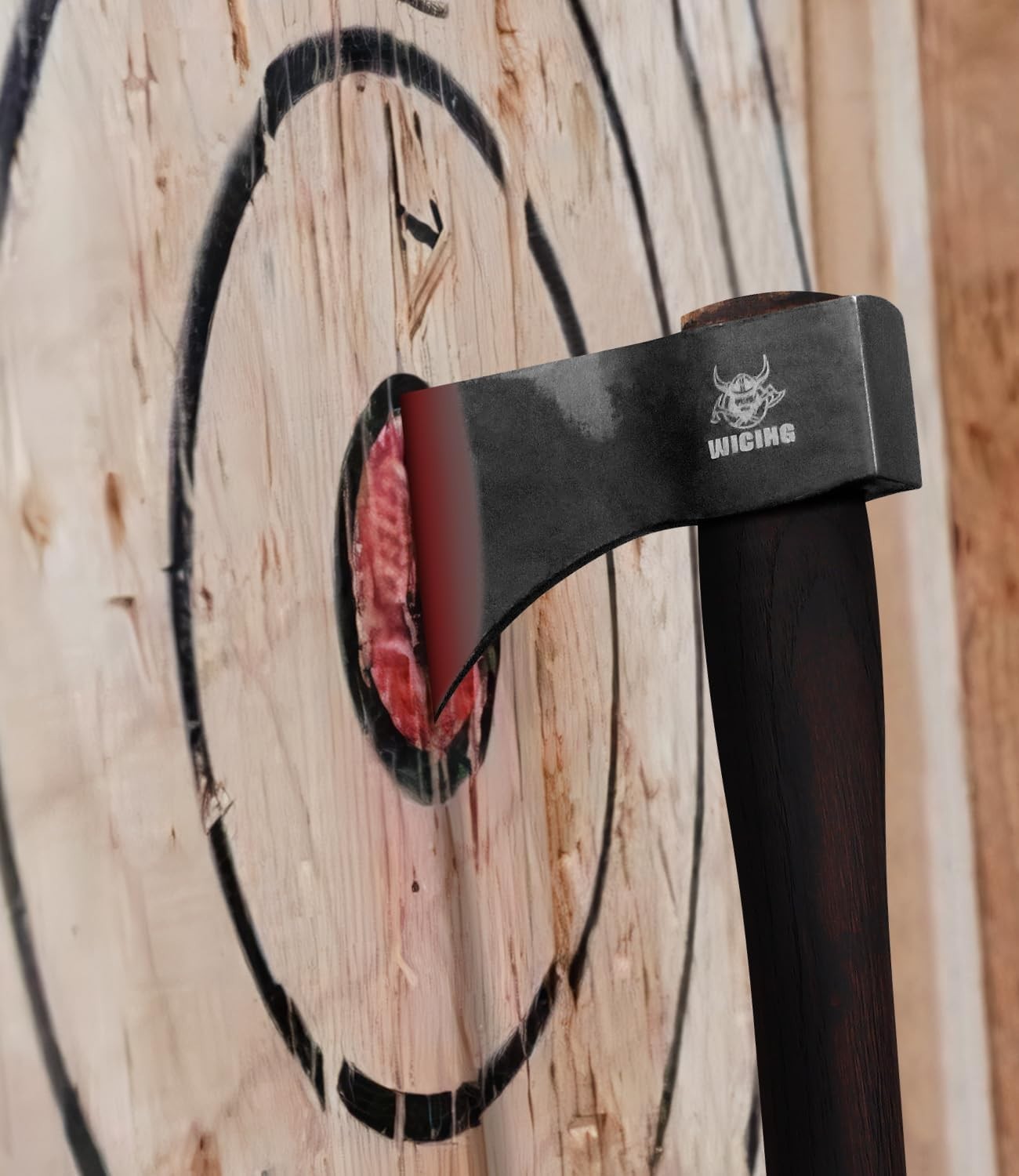 15.7″ Competition Axes, 1065 Manganese Steel Throwing Hatchet, Beech Wood Handle