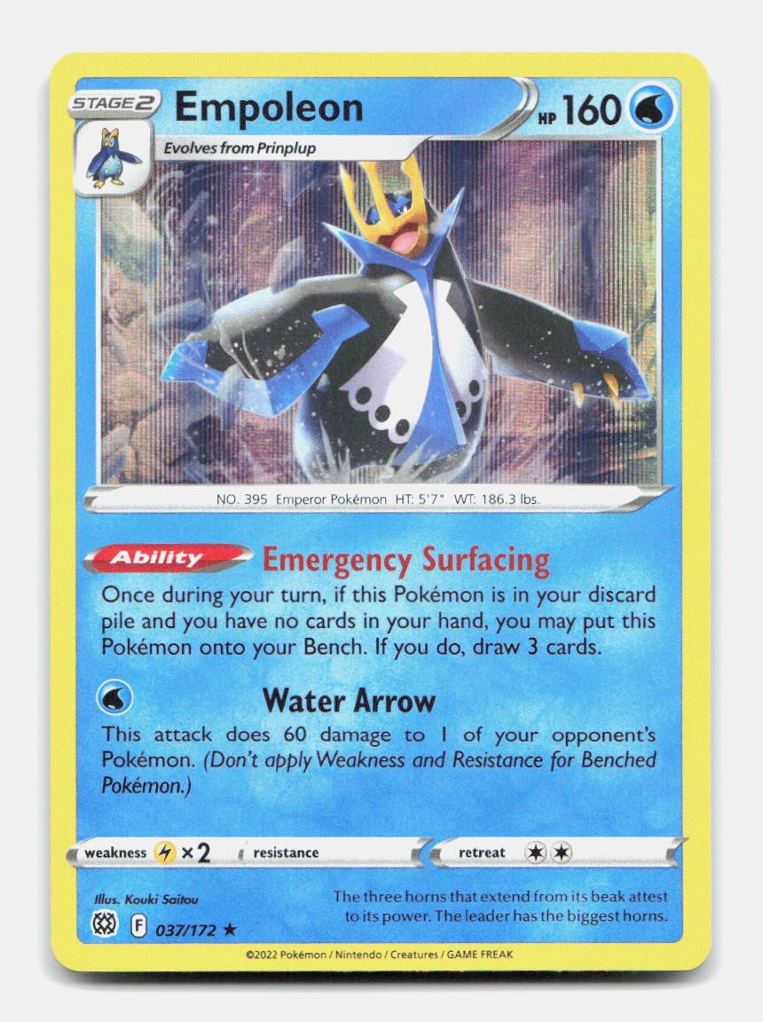 Empoleon 037/172 Rare BRS Brilliant Stars Holo Pokemon Holo NM/M