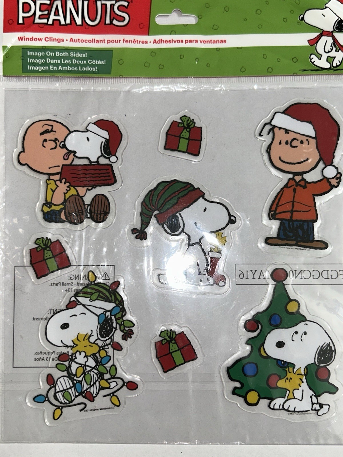 Peanuts Window Gel Clings Both Sides Colorful Holiday Charlie Brown SHIPS FREE
