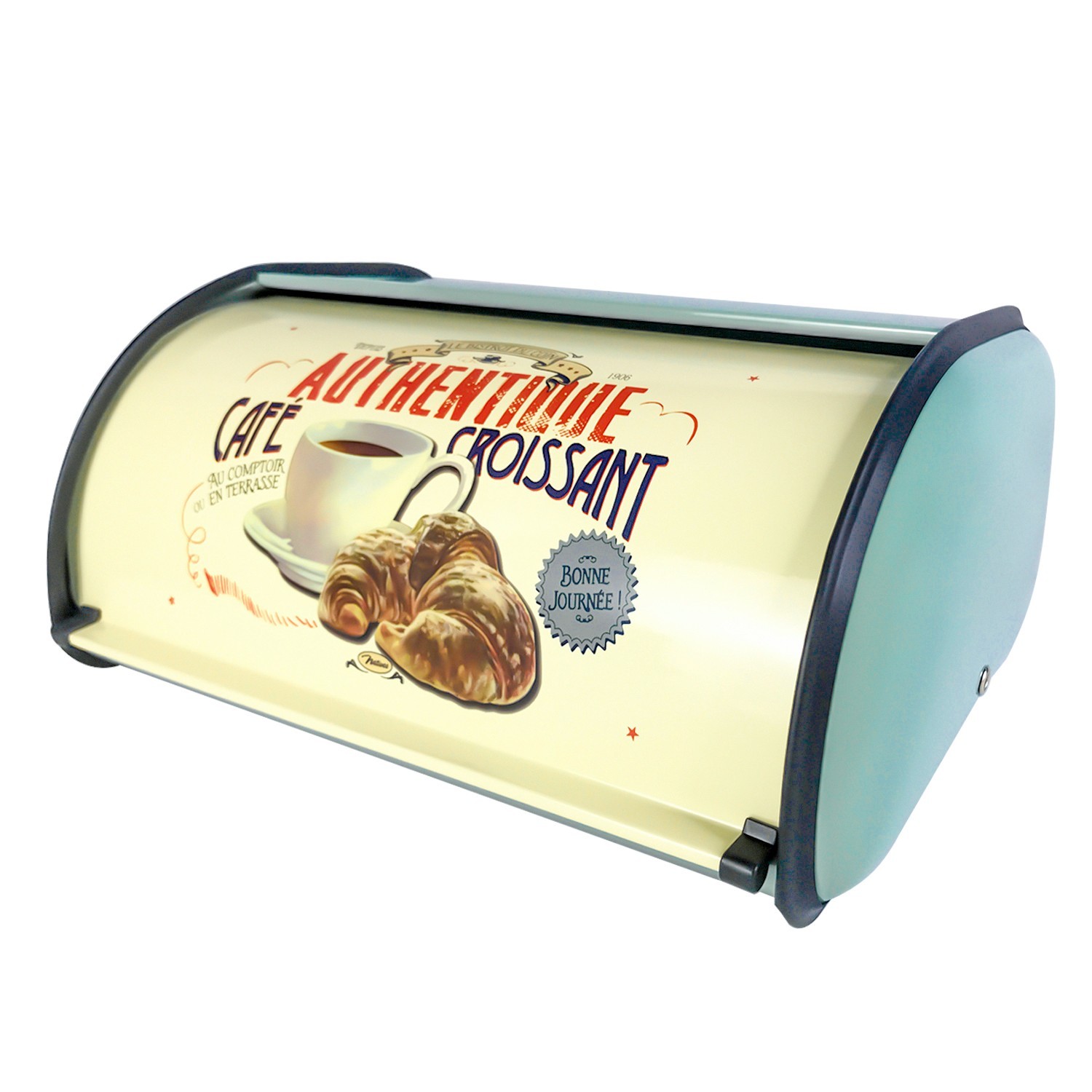 SOTECH Blue Bread Box Kitchen Container for Bread Food Storage Vintage Boxes