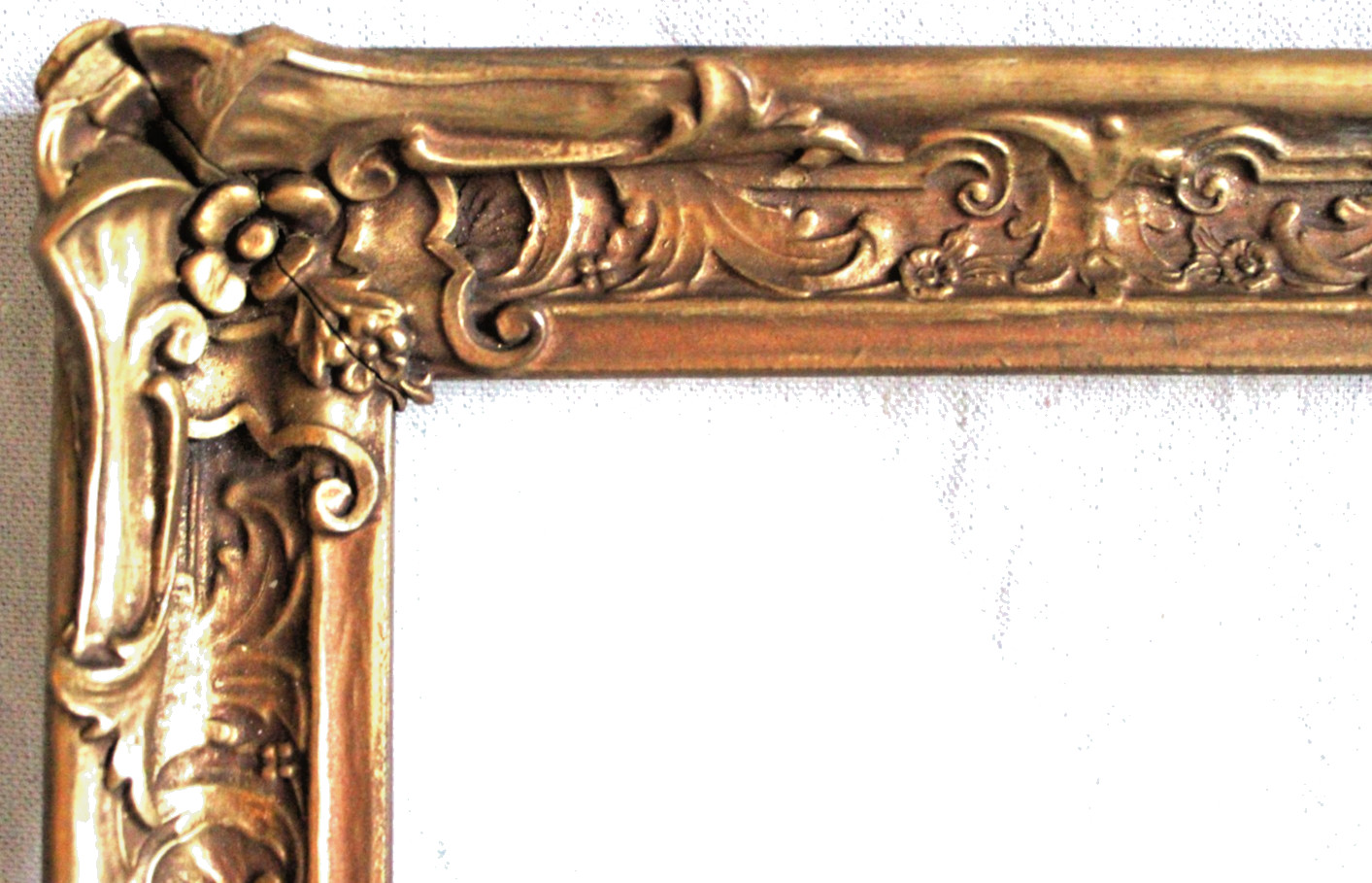 ANTIQUE ARTS CRAFTS FITS 9 X 13″ WOOD PICTURE FRAME ORNATE GOLD GILT DEEP RELIEF