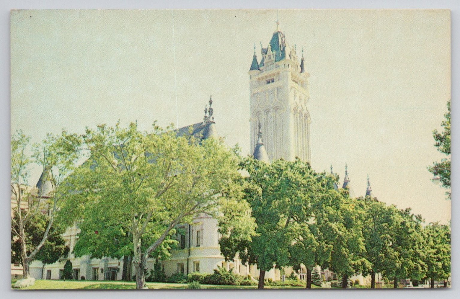 Spokane County Court House Washington Vintage Postcard Castle-like Tower
