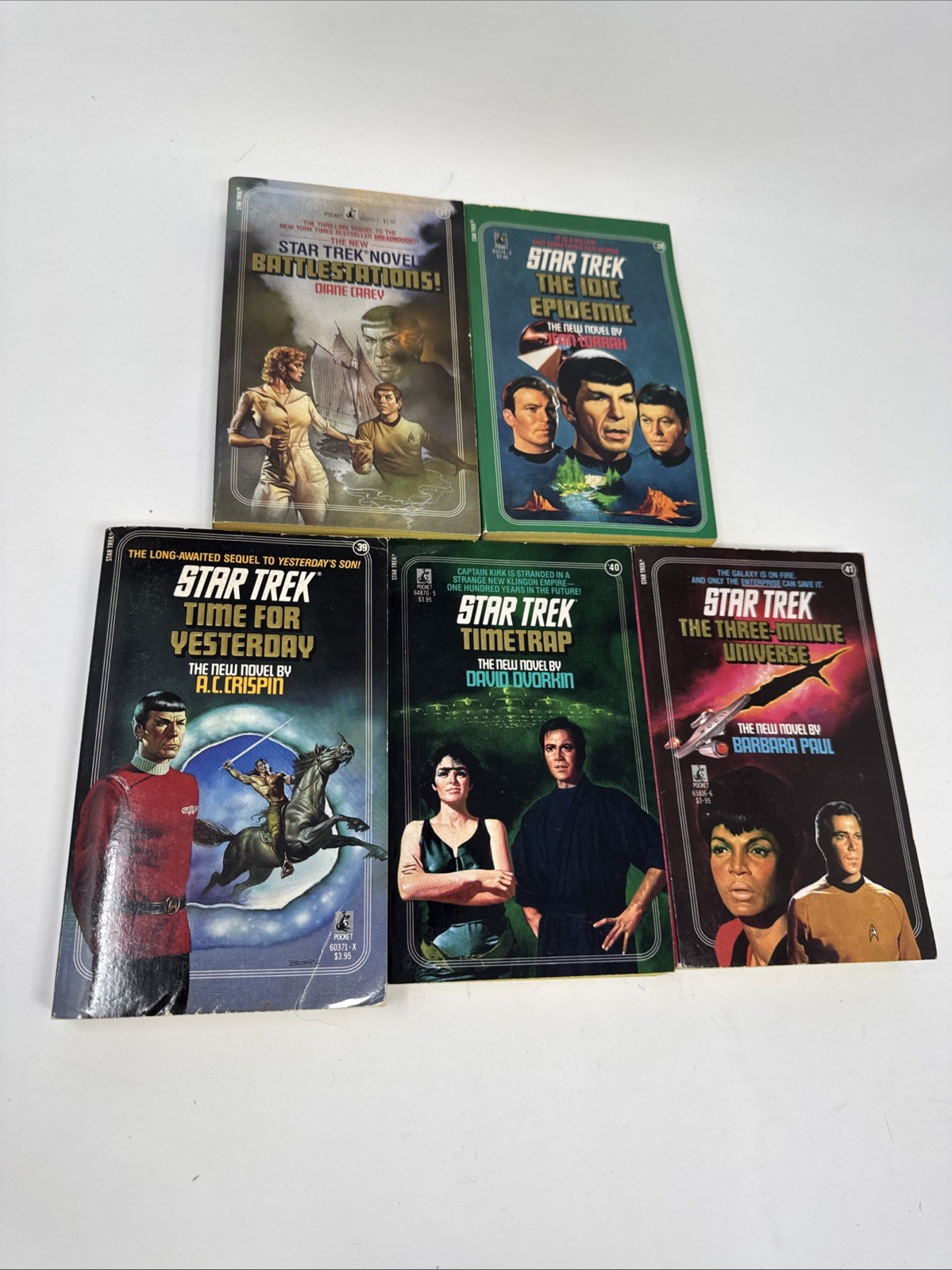 Lot of 5 Star Trek TOS Paperback Books #31 #38 #39 #40 #41 The Original Series