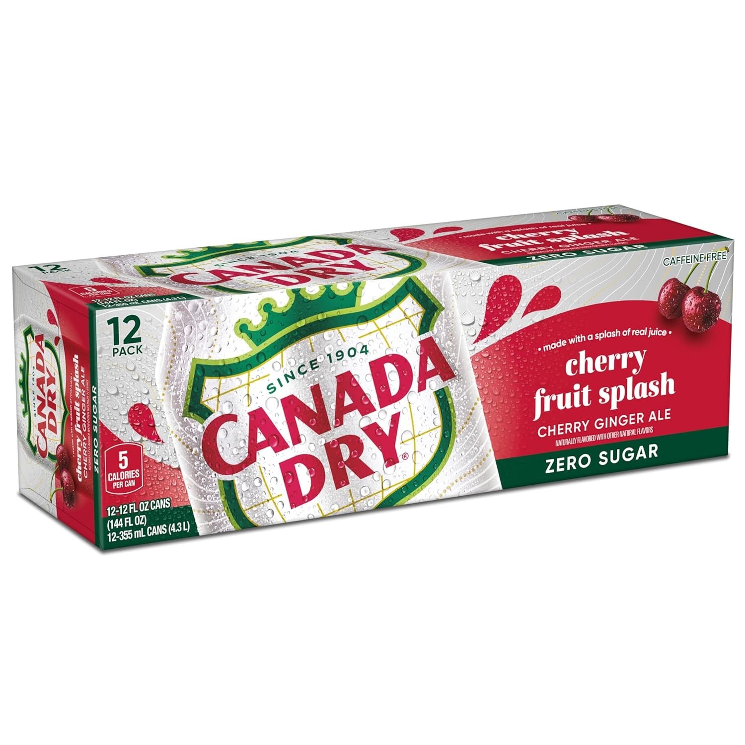 Zero Sugar Cherry Gingerale Splash 12oz Cans – Guilt-Free Refreshment Pack