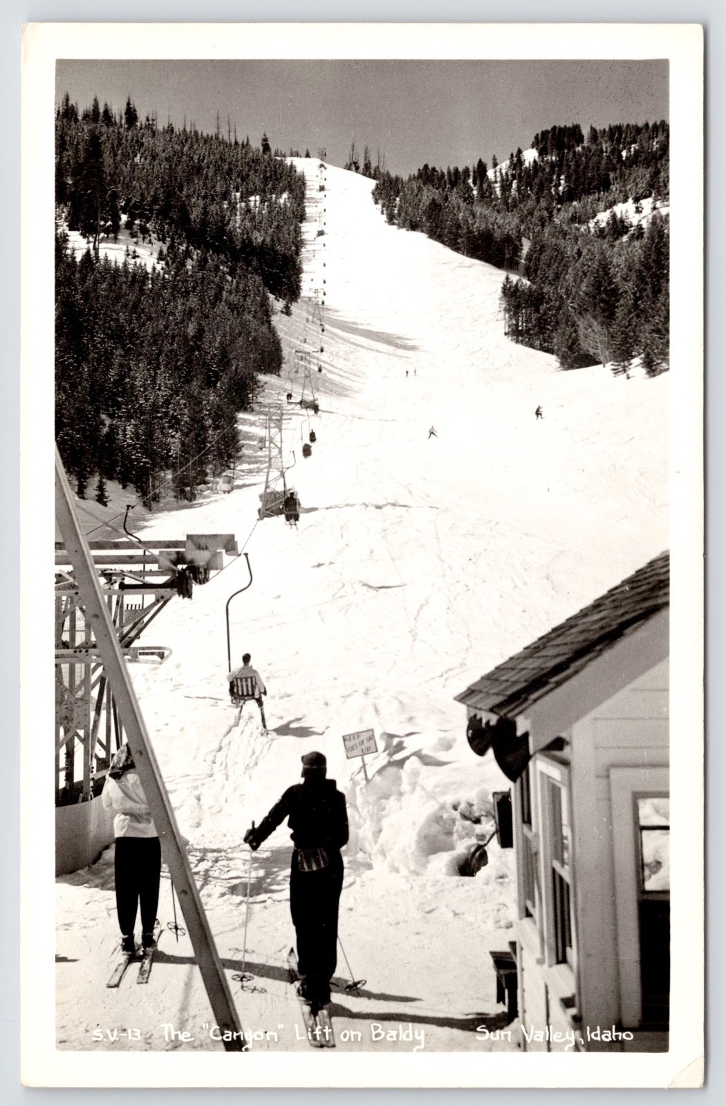 RPPC Canyon Lift on Baldy Sun Valley Lodge Idaho Skiing Winter Scene Unposted