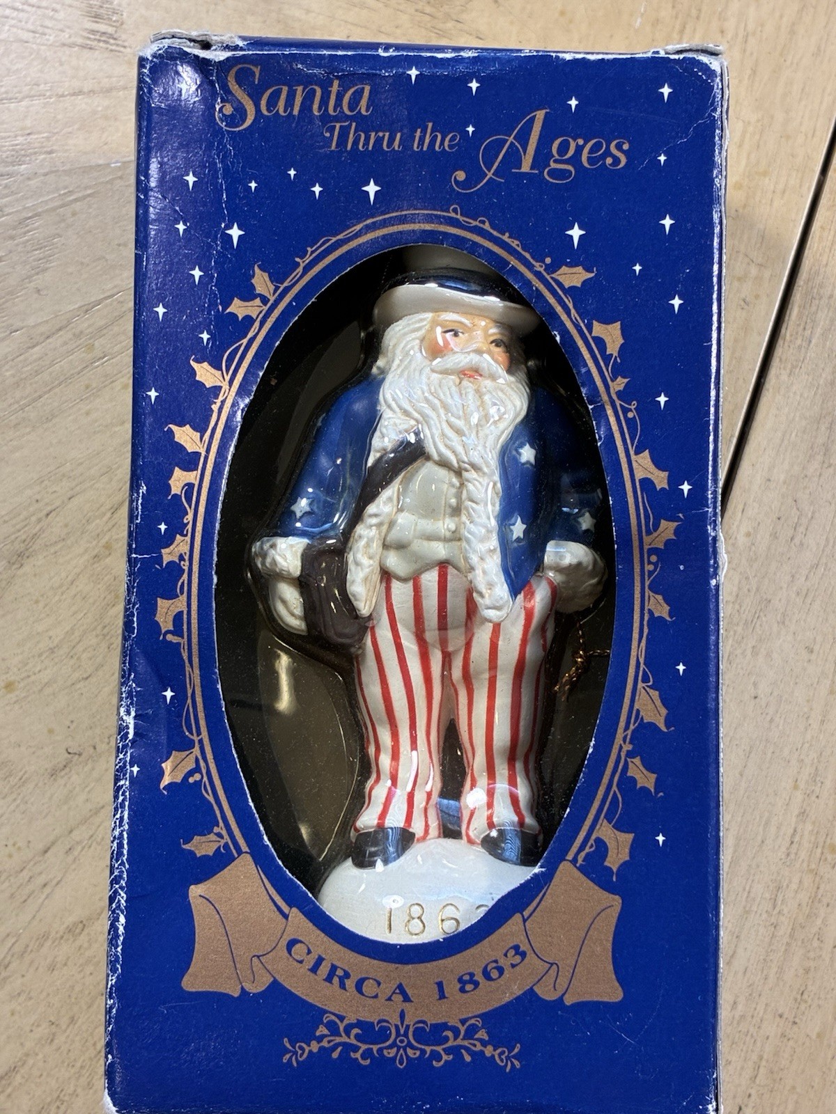 Uncle Sam Fireworks Patriotic July 4th Tree Xmas Ornament Santa Thru Ages 90s