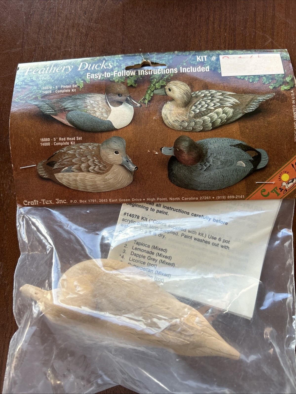 Vintage Craft Tex Duck & Bird Kits Lot Wood Decoy #16078 (5” Pintail) NOS