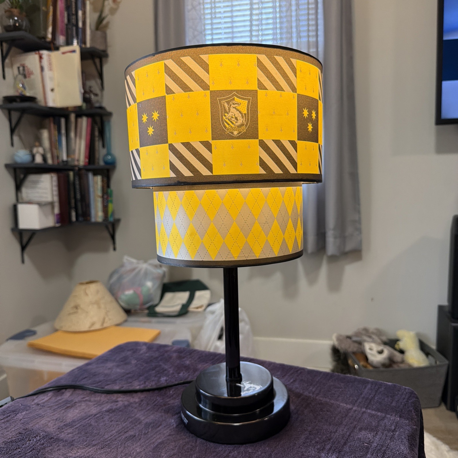 Harry Potter ~ “Hufflepuff” ~ House Tiered Lamp~16.9″ Slightly Used Condition !