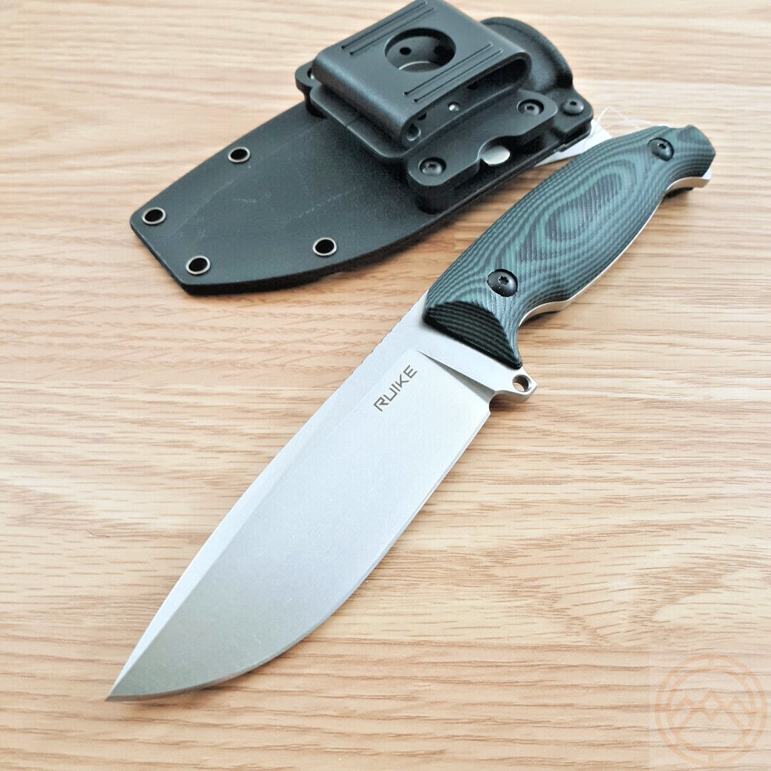 RUIKE Jager F118 Fixed Knife 4.5″ Stonewash Finish 14C28N Steel Blade G10 Handle