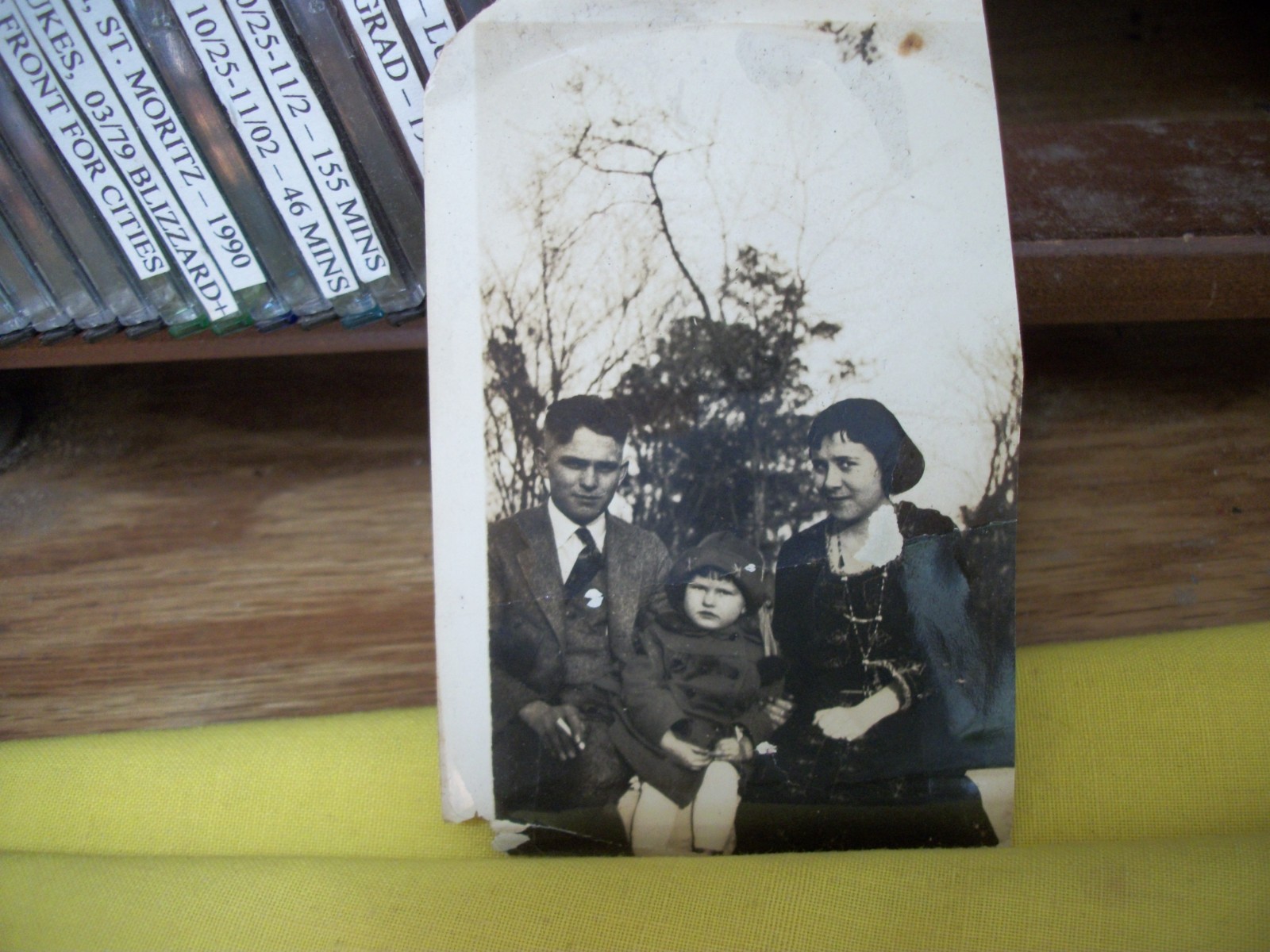 Circa Early 1900’s Family Photo Small Child & Parents – Cropped – Includes Frame
