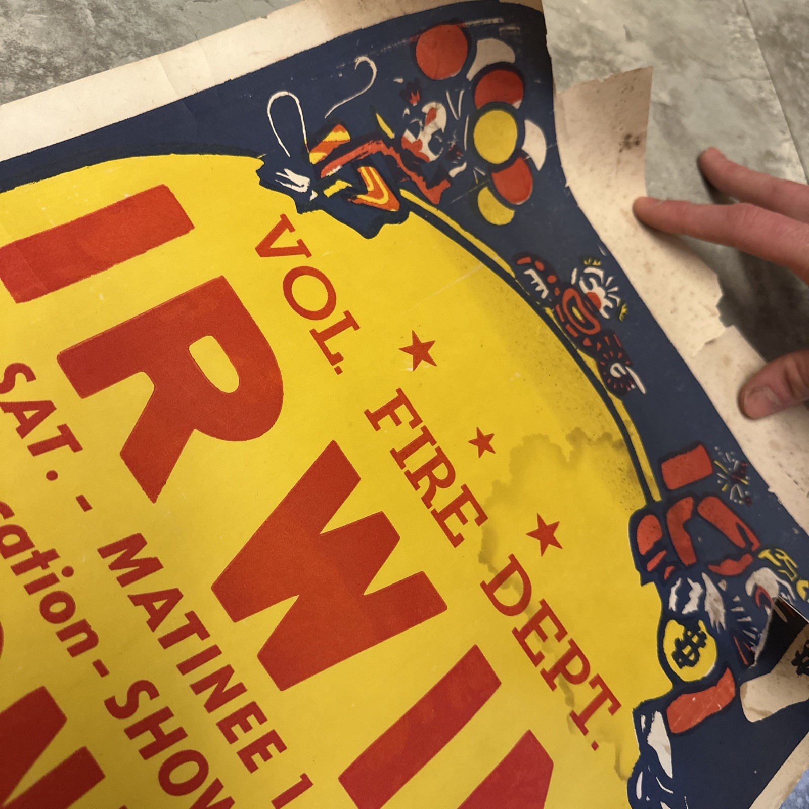 Irwin Carnival – Triangle Poster Co. Pittsburgh PA – Clown Circus Fire Dept