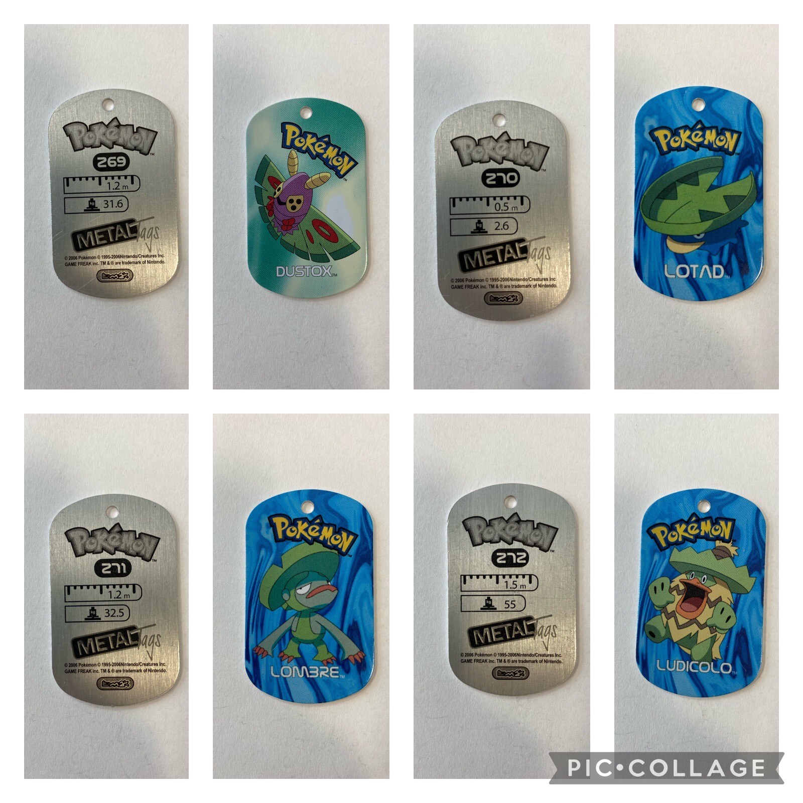 Pokemon METAL TAGS – 2006 – Game Freak – Nintendo – Choose Your Tags! Legendary