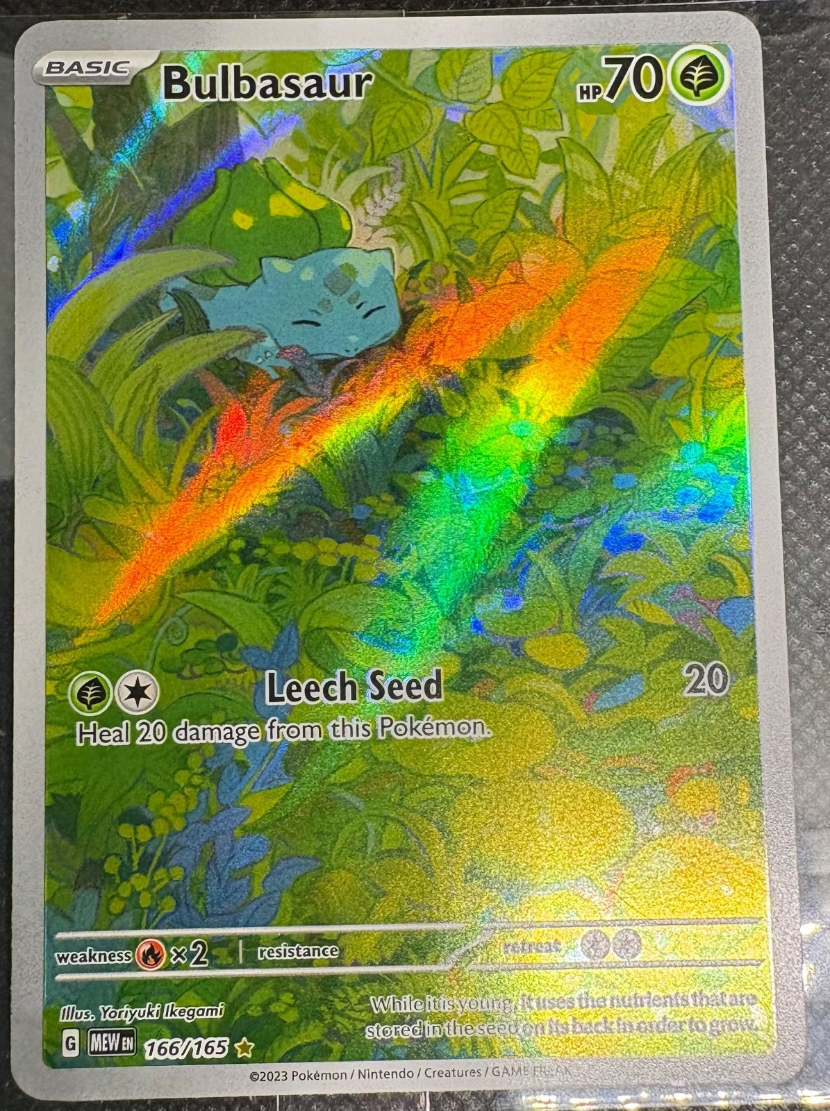 Pokémon TCG Bulbasaur Scarlet Violet-151 Holo Card 166/165 Illustration