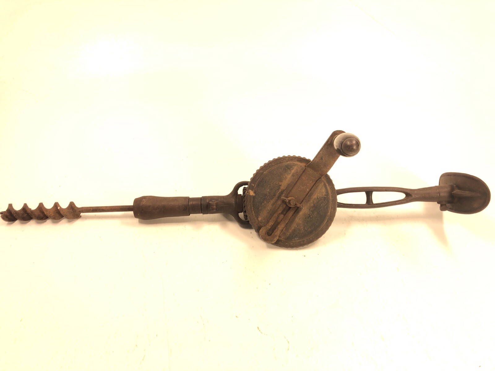 Vintage Hand Powered Drill With Upper Brace In Working Condition