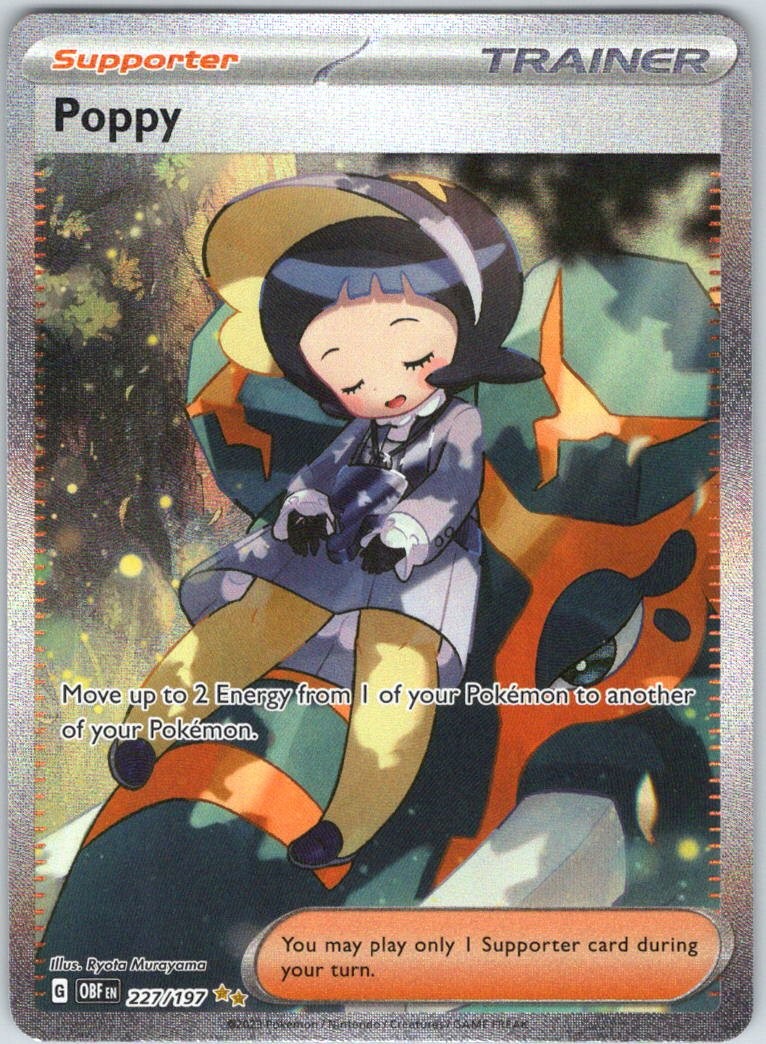 Poppy 227/197 Special Illustration Rare Obsidian Flames Pokemon Holo NM