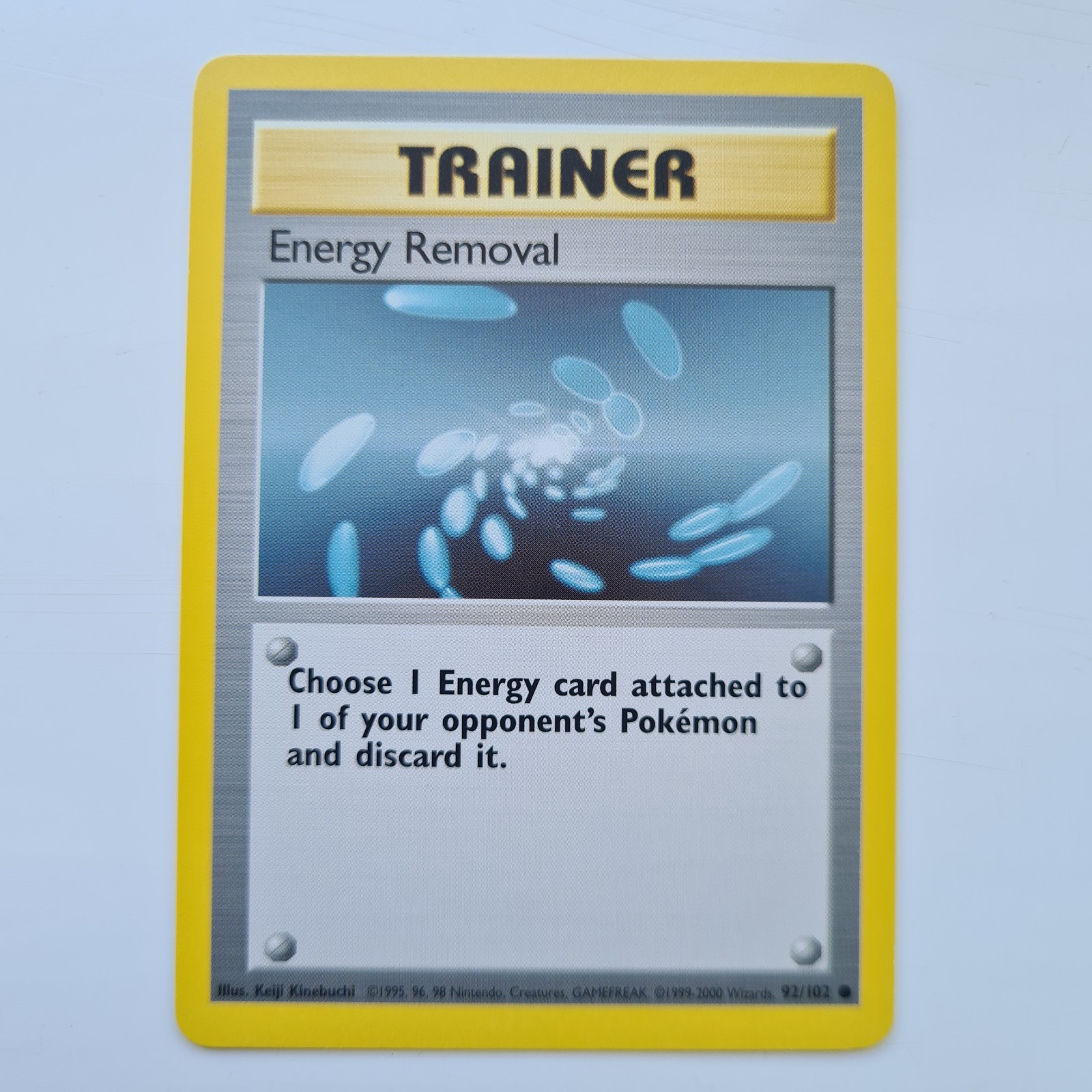 Energy Removal 92/102 Common Base Set 4th Print Pokemon Card WOTC 2000 NM