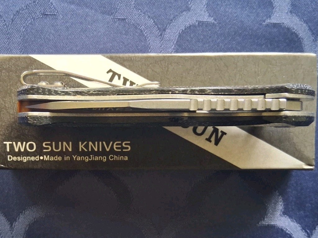 *NEW*🔥 TWO SUN – w/Black Micarta Handle & 14C28N Blade (TS202) *US SELLER!*