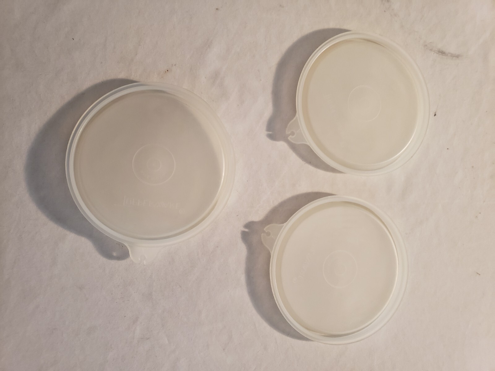 VINTAGE Tupperware – clear Container Lids (3 in Lot) Seals – #215