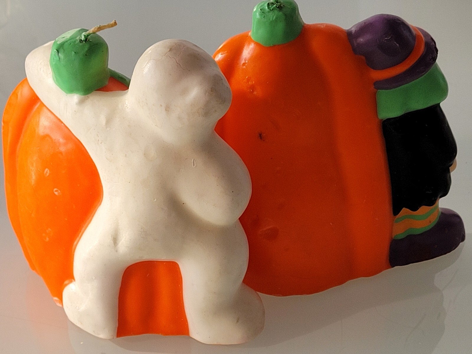 Vintage Halloween Pumpkin Ghost/witch Candles, New Without Packaging