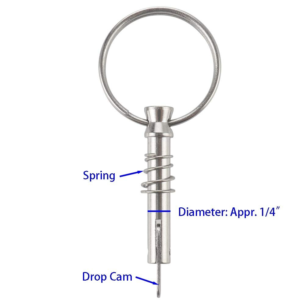Marine-Grade Quick Release Pins, 1/4″ Diameter, 4 Pcs – Corrosion Resistant