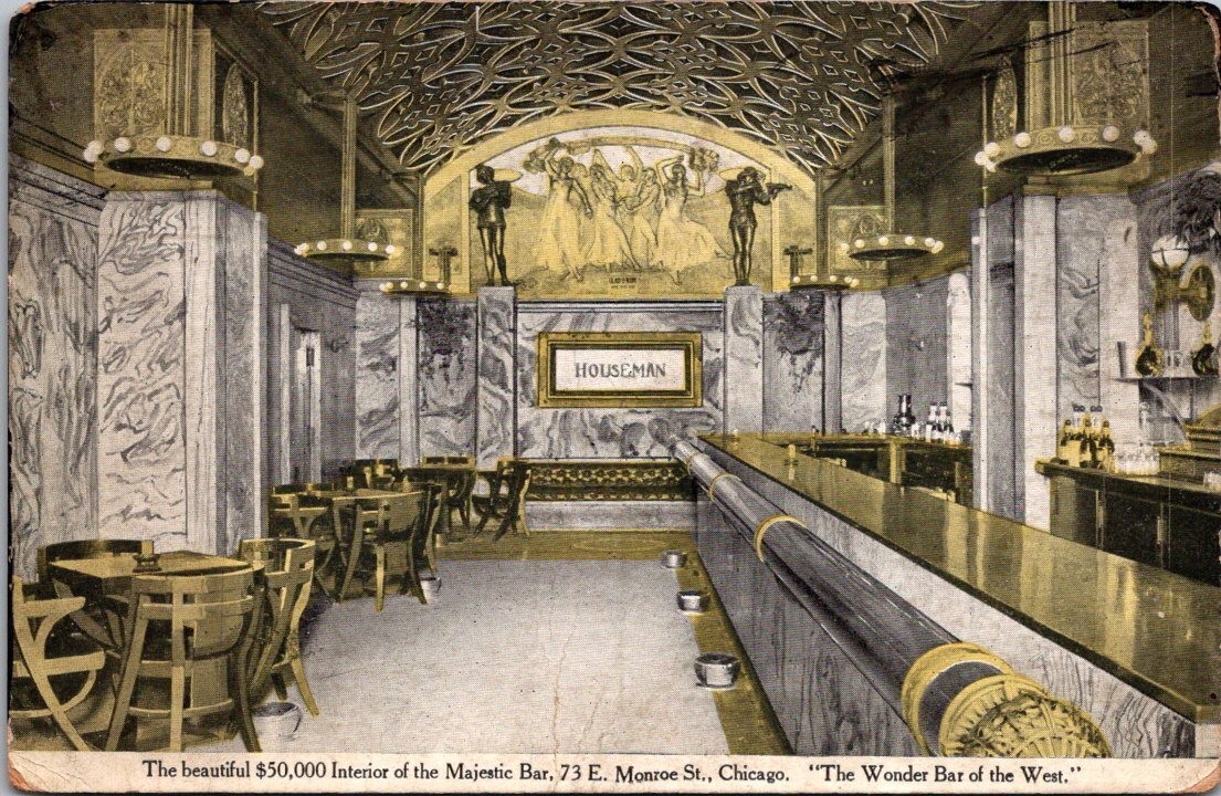Chicago IL The Wonder Bar Of The West 1900s Interior Divided Back Postcard