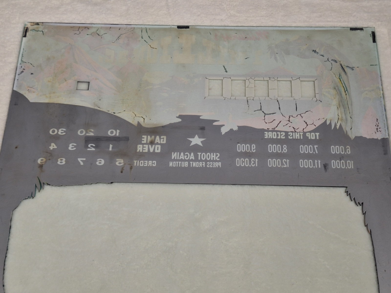 Vintage Arcade Rifle Game Backglass 1 Million B.C. 1968 Original Pinball 24×23