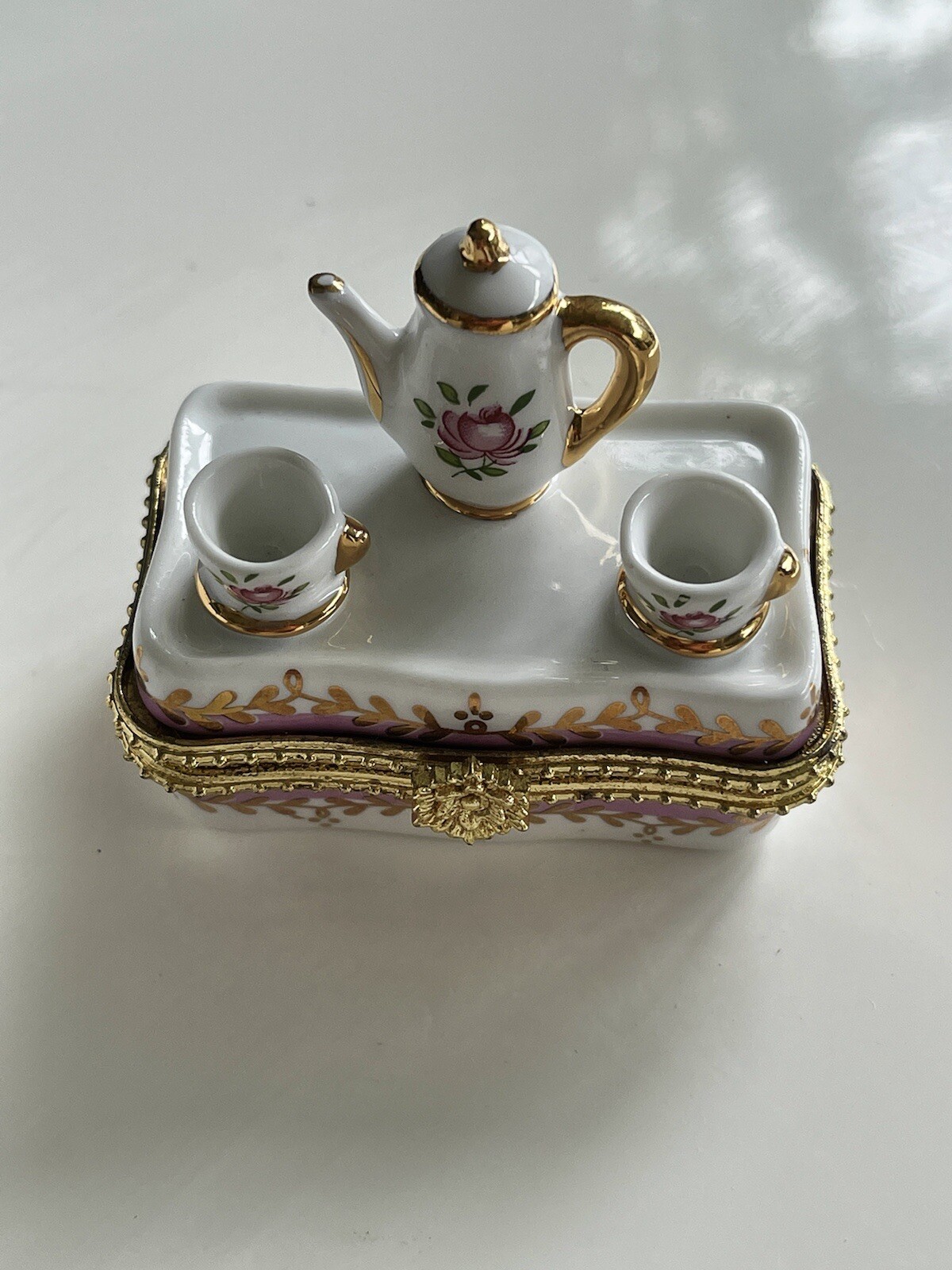 Siu Ming Tea Cup Porcelain Trinket Jewelry Box