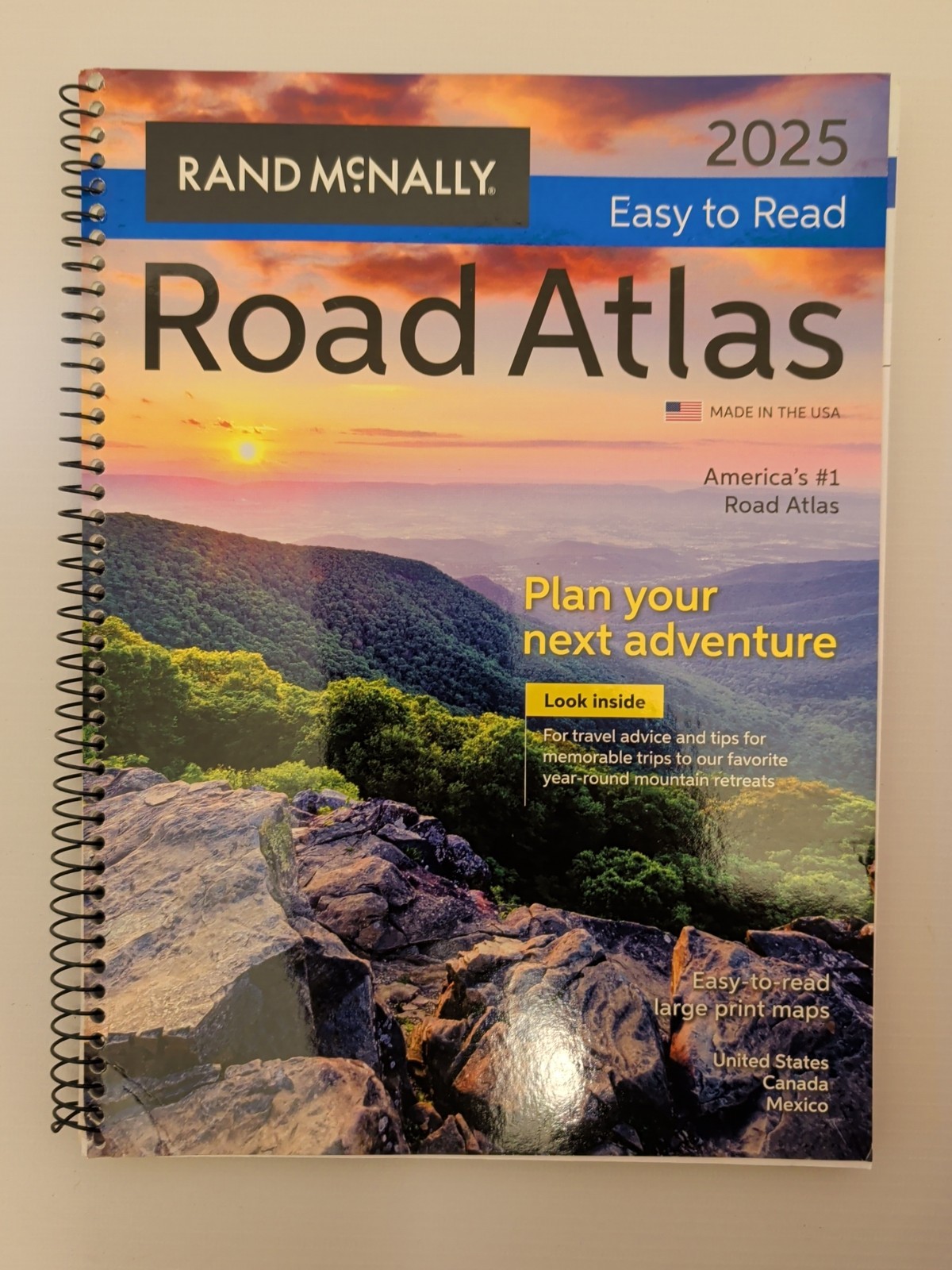 Rand McNally Road Atlas 2025: U.S. Canada Mexico, Spiral-Bound Easy To Read