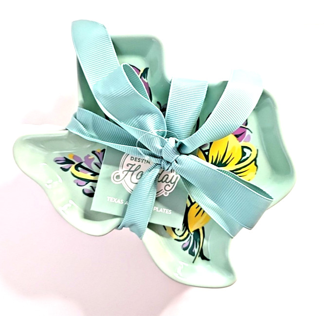 Texas Floral Appetizer Dish ~ Choose Set or Color ~ Destination Holiday 6″x4.5″