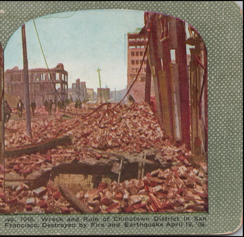 San Francisco Earthquake, Wreck & Ruins Of Chinatown District-Stereoview #LE71