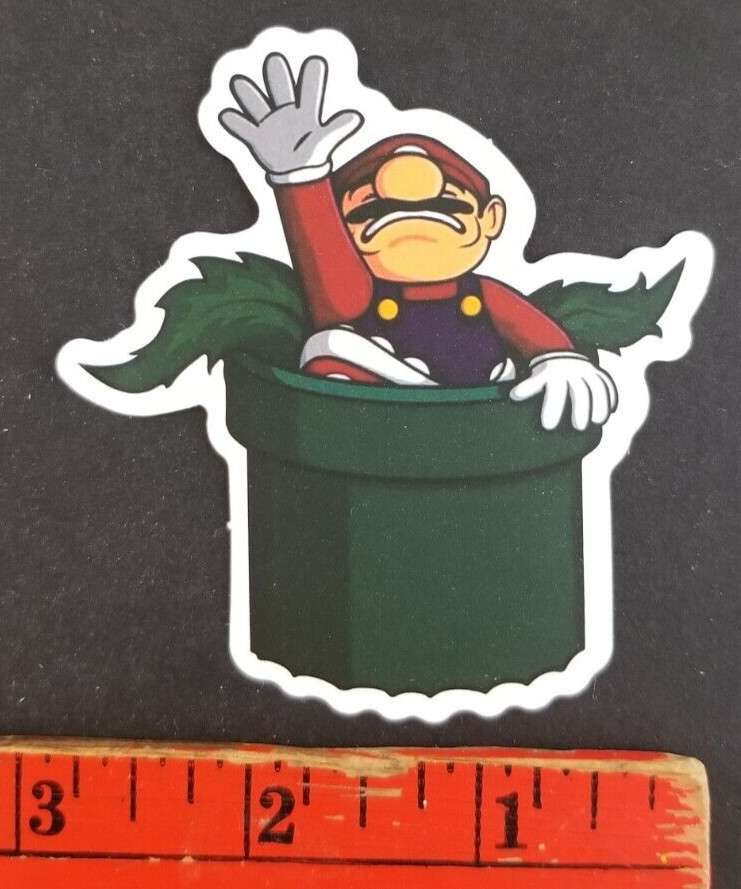 Super Mario Stuck In Pipe Skateboard Sticker Card