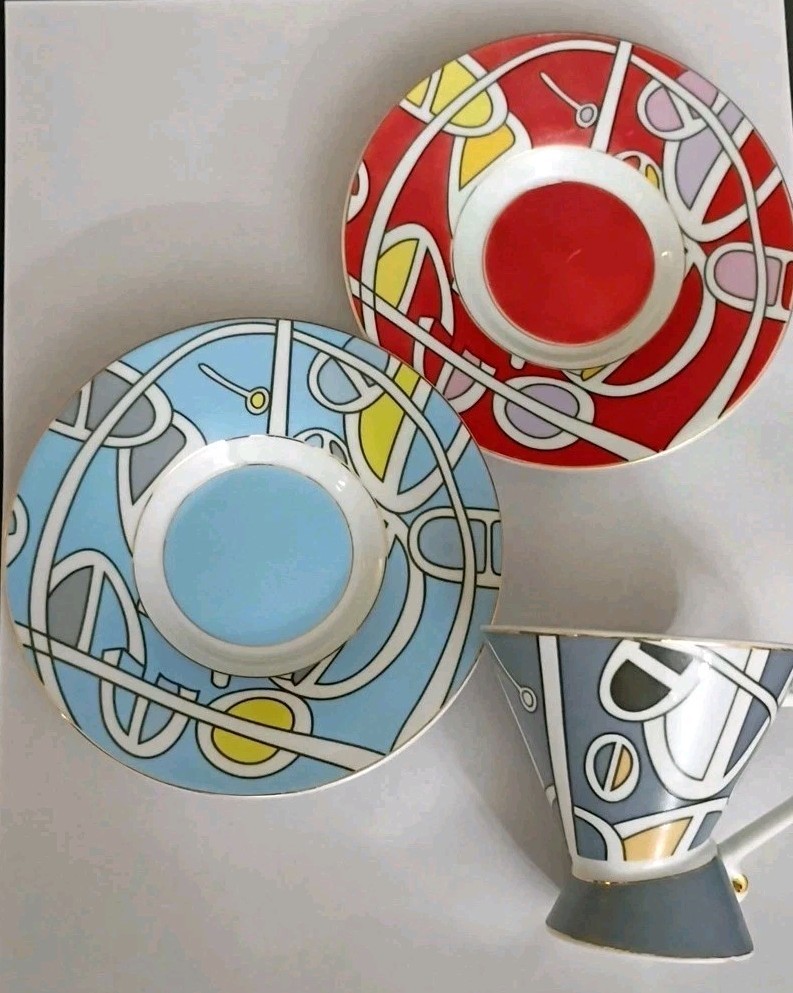Bijoux Terner Espresso Cup And 2 Saucer Replacements Picasso Art Modern Style