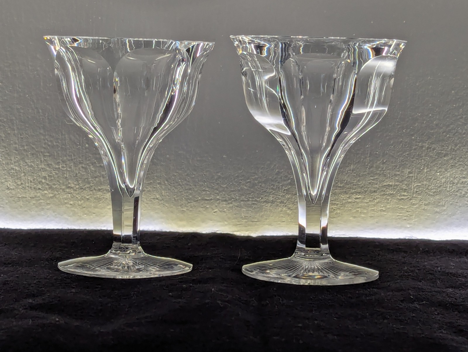 Set of 2 Hawkes Champagne Coupe Glasses EUC 4 3/8 inches tall
