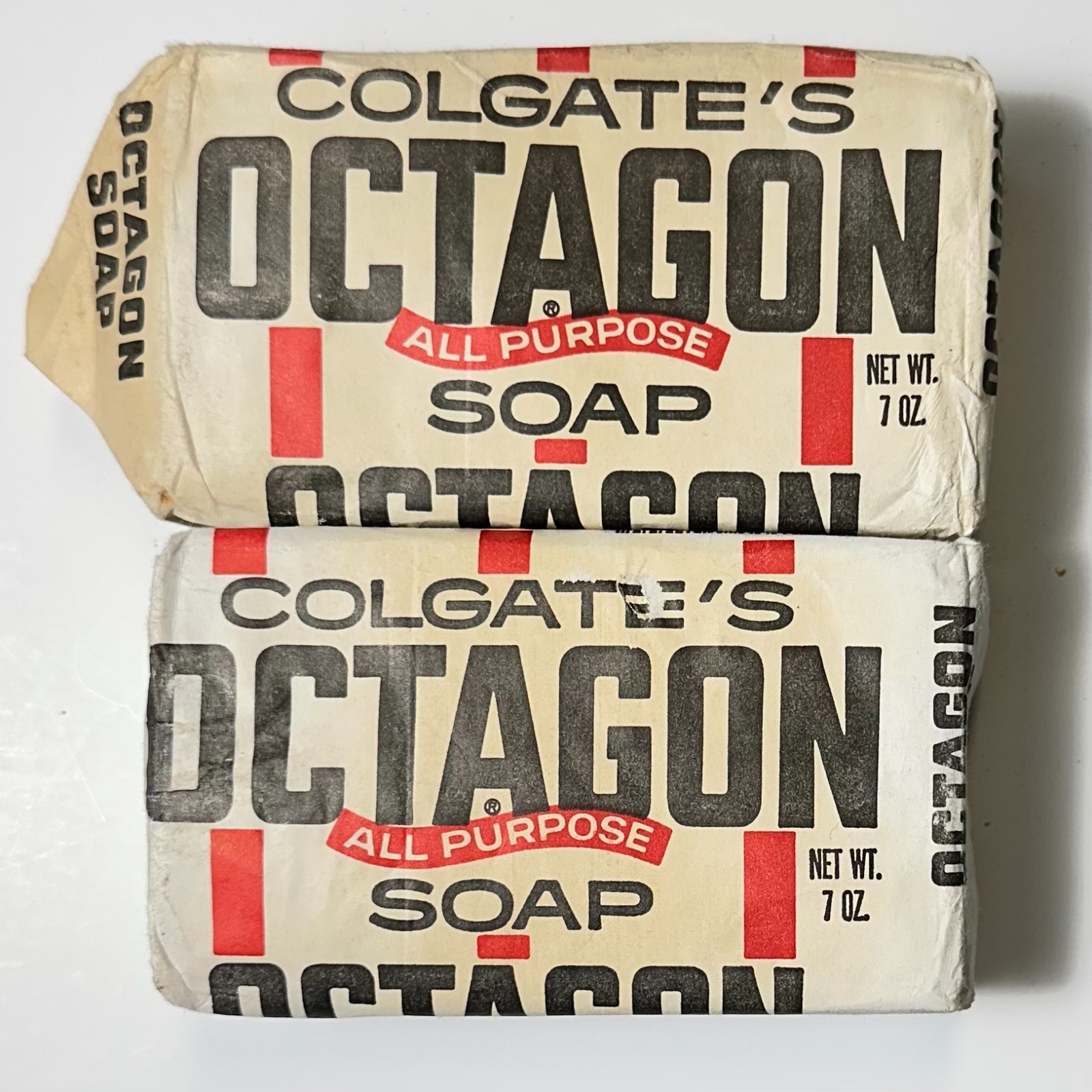 Colgate’s All Purpose Octagon Soap 7 Ounce Bar LOT OF 2 NEW OLD STOCK