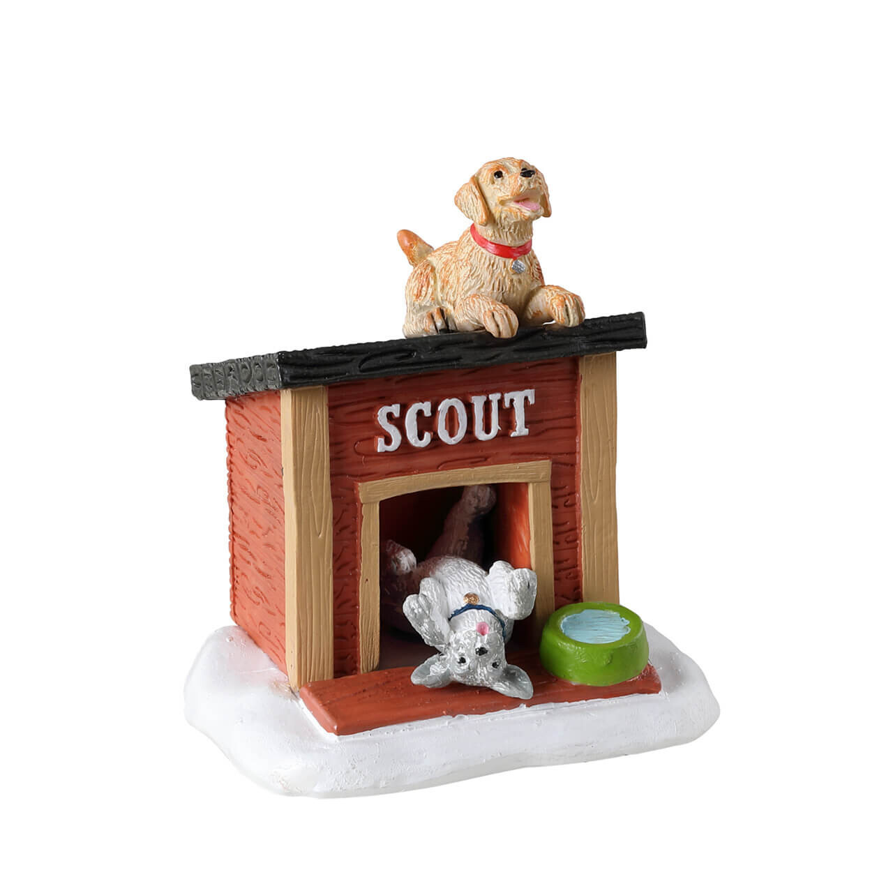 Lemax 2023 Scout’s Home Caddington Village #34098 Dog On Roof Happy Hanging Out
