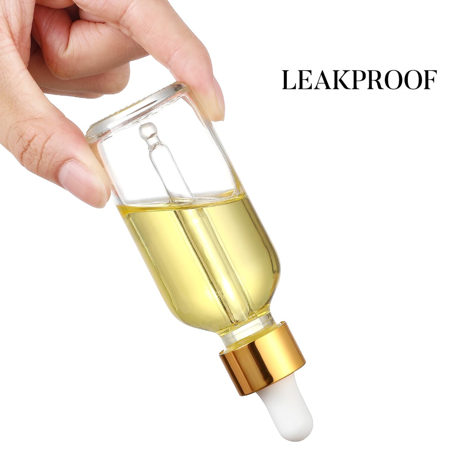AOZITA Set of 4, 2 oz Golden Cap Clear 1.45 inches x 4.6 inches,