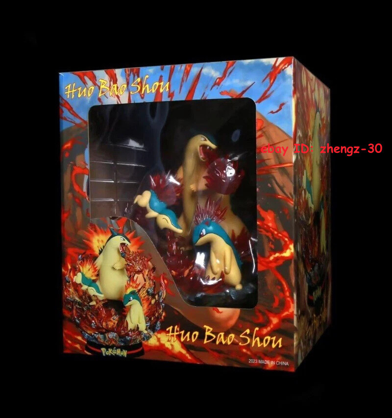 Anime Typhlosion Evolution lightable Figure Statue Collectibles Boxed Toys Gift