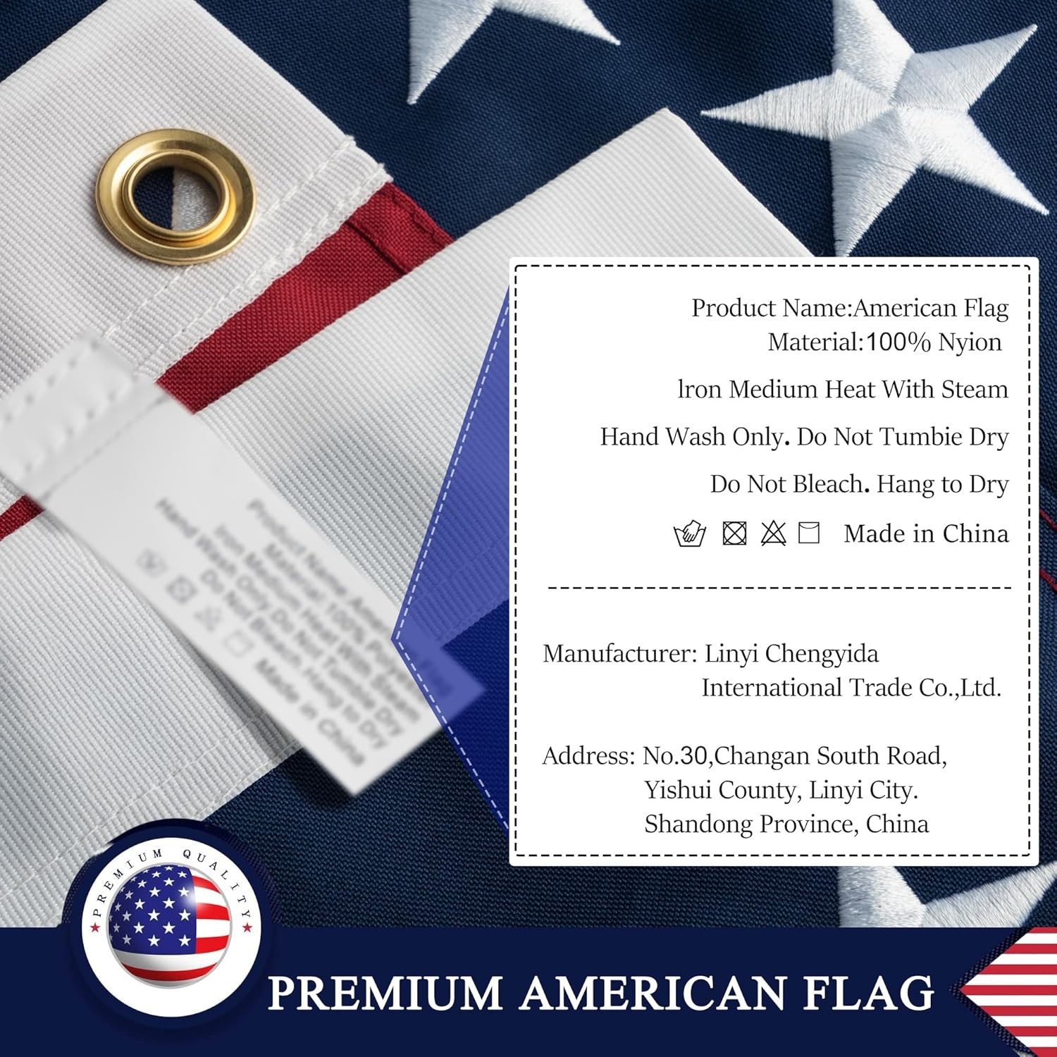 American Flag 8×12 Ft for Outside, Heavy Duty Nylon Flags for High Wind Outd…