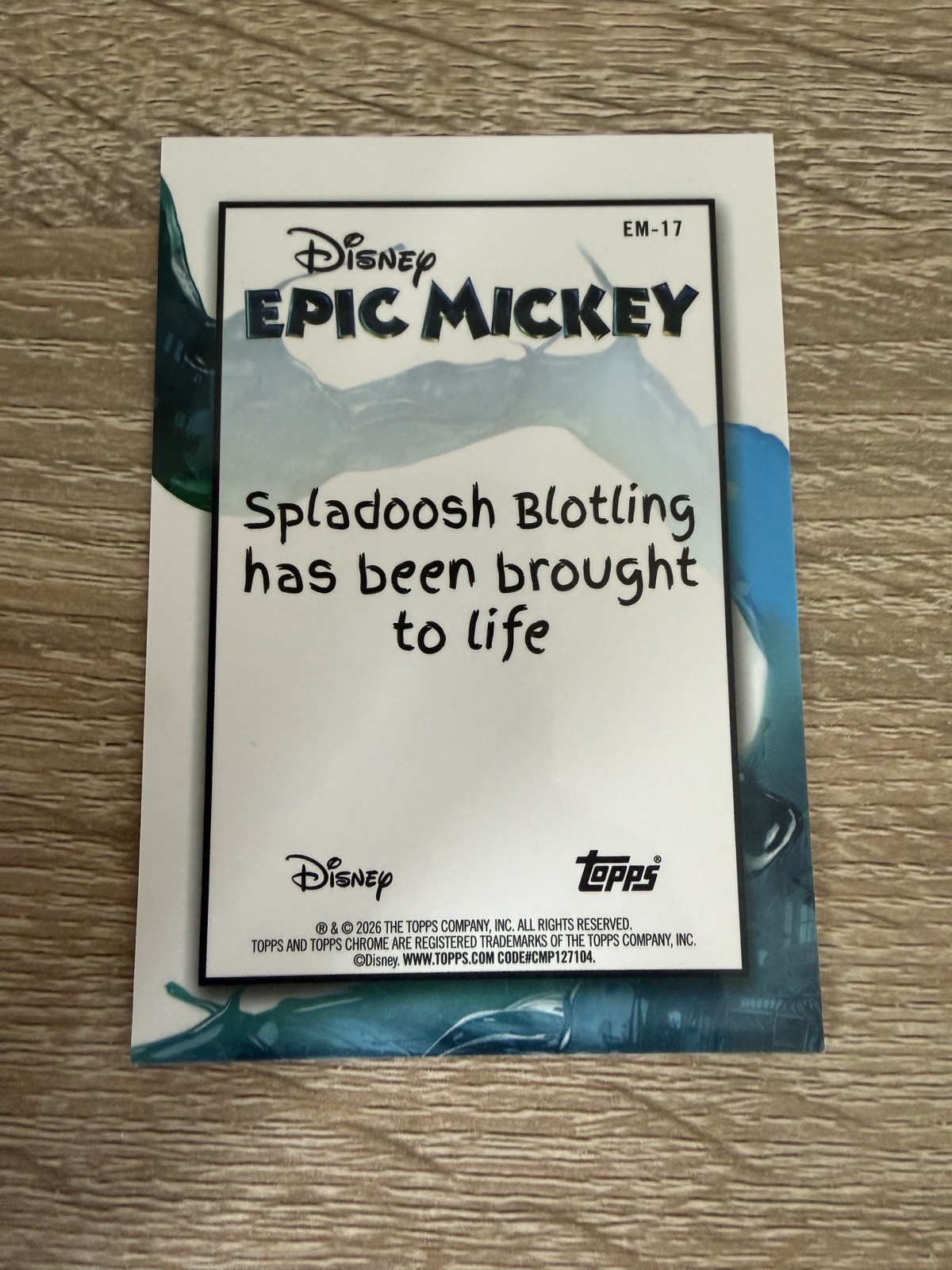 2026 Topps Disney Neon Spladoosh Blotling Epic Mickey Chrome NUMBERED /25 Orange