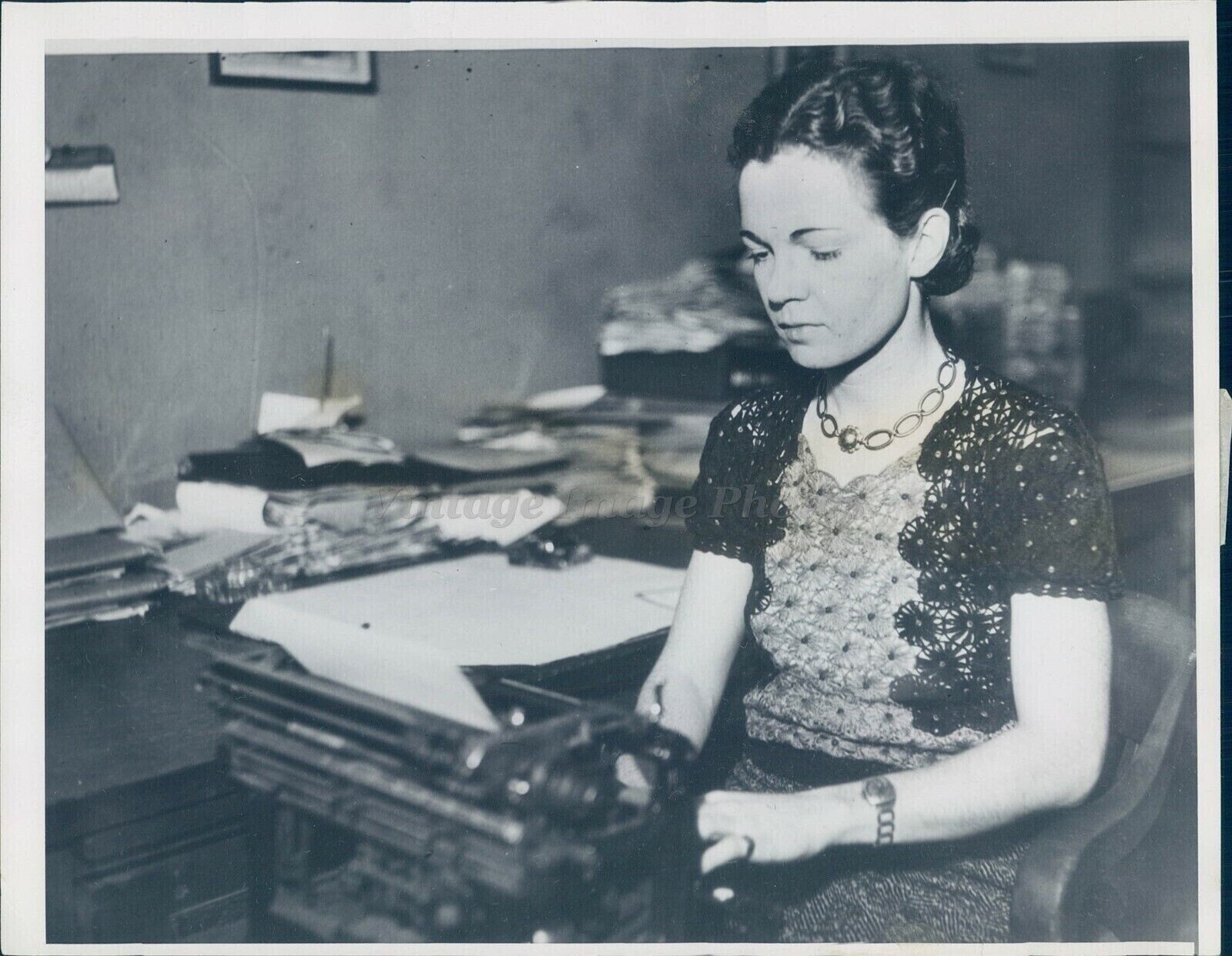 1935 Dr Catherine Wynekoop Author Private Life Family Typewriter Story Photo