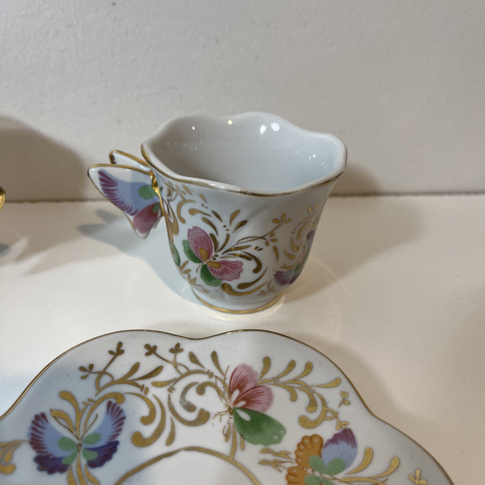 6pc Lot Formalities By Baum Bros (3) Demitasse Tea Cups & (3) Saucers Pre Owned
