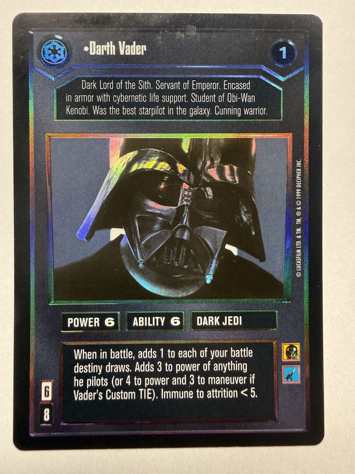 Decipher Star Wars CCG Reflections Foil Darth Vader Ultra Rare Foil URF