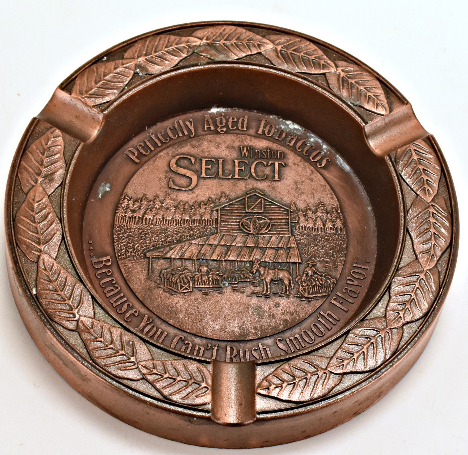 Vintage Jim Beam Select Kentucky Bourbon Copper Tone Advertising Ashtray Bar Pub
