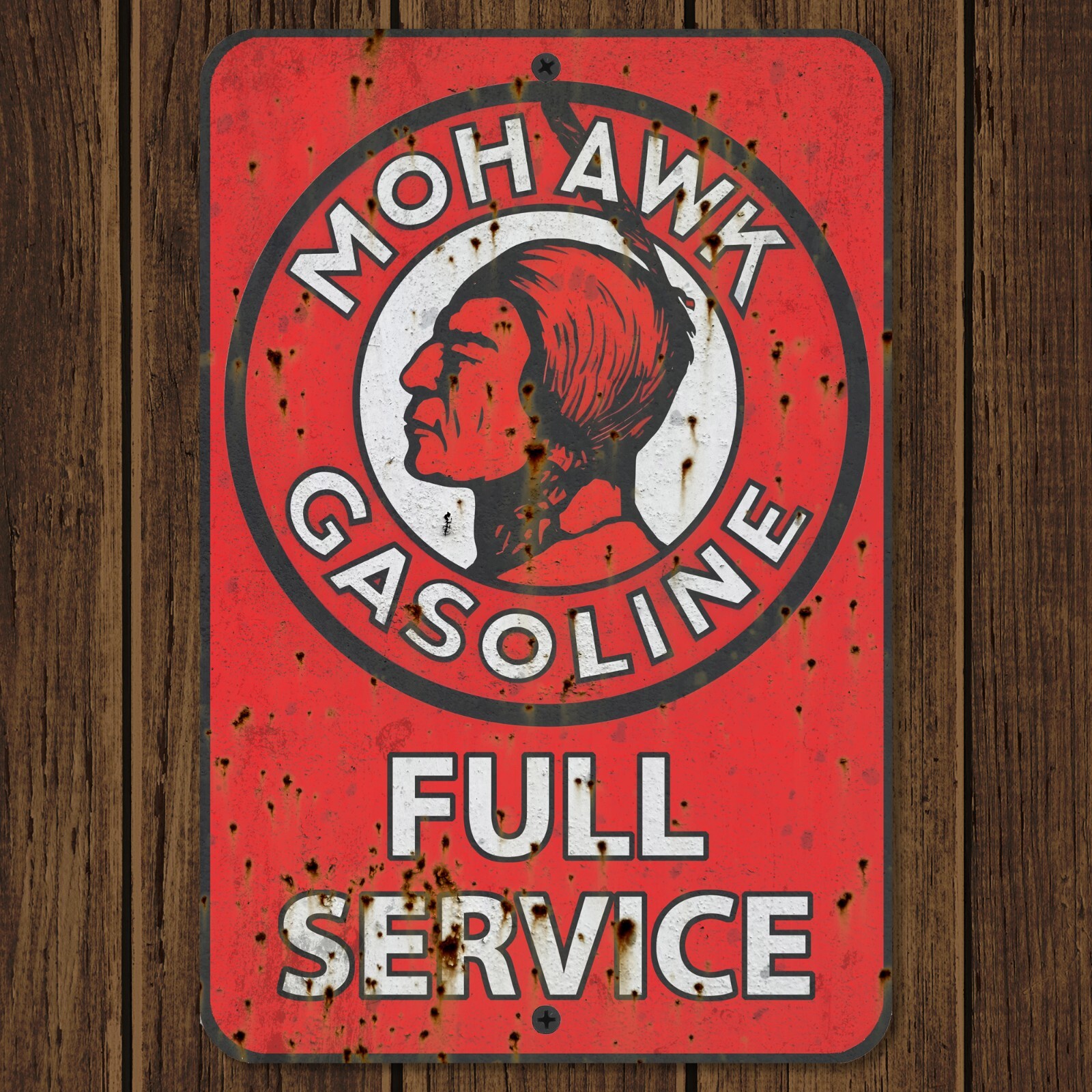 Mohawk Gasoline Metal Sign Vintage Antique Replica 8″x12″ Gas Station Sign